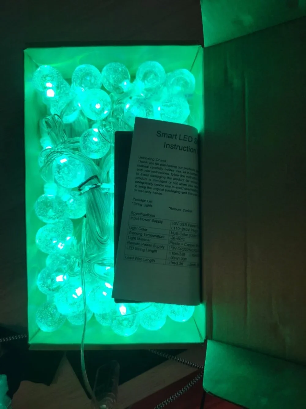 Smart Color Changing Fairy String Lights, USB, 33FT 60LED APP Control, NIB